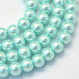 glasparel 8mm aquamarijn (kleurnr 45), 25 stuks