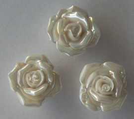 Porceleinen bloemkralen in opbergbox, 20 stuks