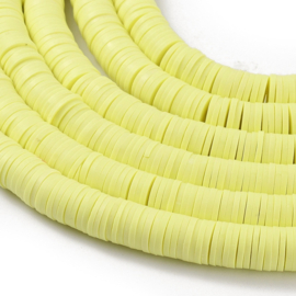 Fimo heishi disc-kralen  8 mm lichtgeel, streng