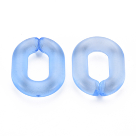 Schakels transparant 24x18x5 korenbloem blauw, 6 stuks