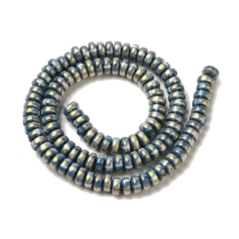 Streng fimokralen rondel met glitter, marine