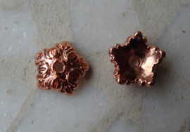 kralenkapjes, rose gold 5 blaadjes, 10 stuks