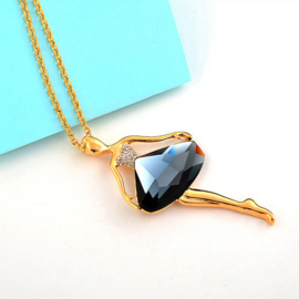 Ketting ballerina met strass-steentjes