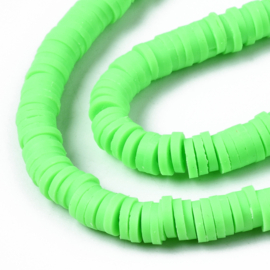 Fimo heishi disc-kralen  6 mm limegroen, streng