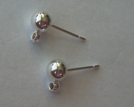 Metalen oorstekers met bevestigingsoogje, 10 paar