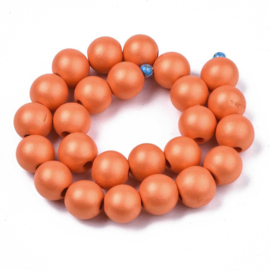 Houten kraal 16 mm oranje, 5 stuks