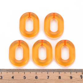 Schakels transparant 24x18x5 oranje, 6 stuks