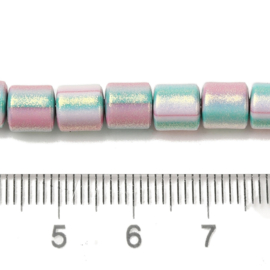 Streng fimokralen kolom met glitter, wit groen roze