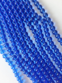 Transparante glaskralen blauw 7,5 mm, 1 streng