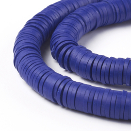 Fimo heishi disc-kralen  8 mm donker blauw, streng