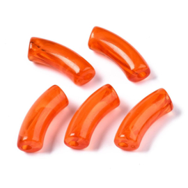 Acryl gebogen buiskraal semi-transparant oranjerood