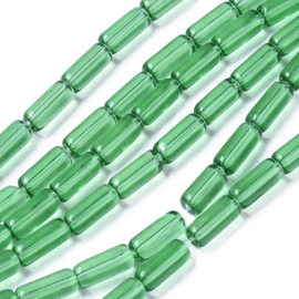 Glaskraal kolom transparant groen, streng