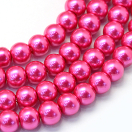 glasparel 8mm deep pink (kleurnr 10), 25 stuks