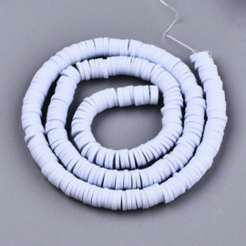 Fimo heishi disc-kralen  6 mm licht staalblauw, streng