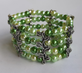 kralenmix glasparels 6mm groen, 100 stuks