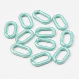 Schakels 27x16x4 licht turquoise, 7 stuks