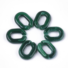 Schakels 19x14,5x4,5 donkergroen, 10 stuks