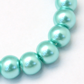 glasparel 8mm turquoise (kleurnr 65), 25 stuks