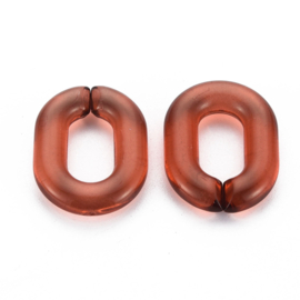 Schakels transparant 24x18x5 donkerbruin, 6 stuks