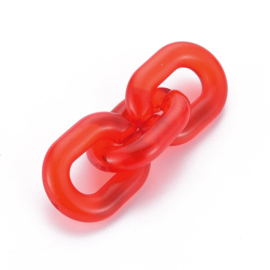 Schakels transparant 24x18x5 rood, 6 stuks