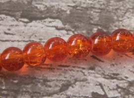 Cracklekraal 6 mm in oranje, 50 stuks