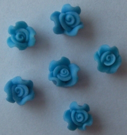 Klein fimo roosje blauw