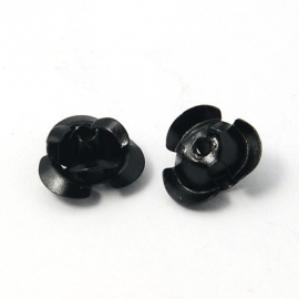 Aluminium roosjes 10mm zwart, 35 stuks