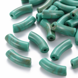 Acryl gebogen buiskraal zeegroen gemeleerd