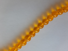 Transparante glaskralen geel 8mm, 1 streng