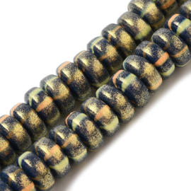 Streng fimokralen rondel met glitter, midnight blue