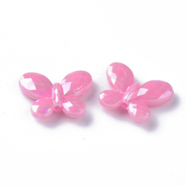 Acryl vlinderkraaltjes pastelmix, 24 stuks