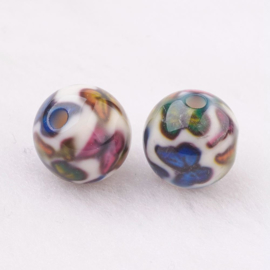 Resin kralen met kleurige vlinders