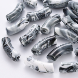 Acryl gebogen buiskraal donkergrijs gemeleerd