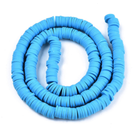 Fimo heishi disc-kralen  6 mm licht deep sky blue, streng