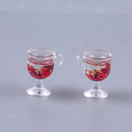 Resin hanger rood glitterwijntje