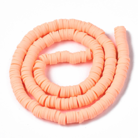 Fimo heishi disc-kralen  6 mm lichte oranje, streng