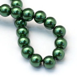 glasparel 8mm donkergroen (kleurnr 75), 25 stuks