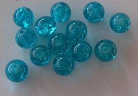 Cracklekraal in blauw 8mm, 15 stuks