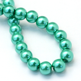 glasparel 8mm licht zeegroen (kleurnr 29), 25 stuks