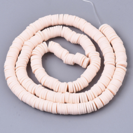 Fimo heishi disc-kralen  6 mm lichte perzikkleur, streng