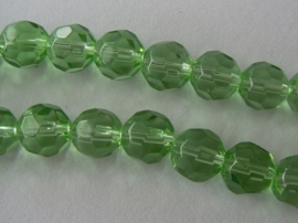 Glaskraal facet rond 10 mm lime groen