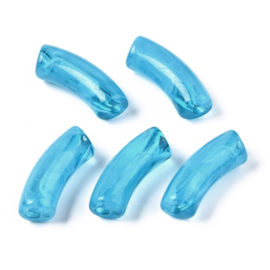 Acryl gebogen buiskraal semi-transparant middenblauw