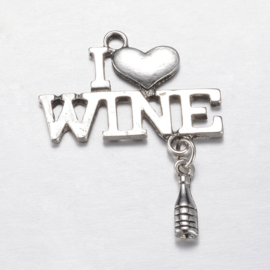 Bedel "I love wine" met wijnflesje
