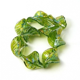 Lampwork kraal blad groen