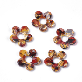 Resin hanger bloem bruin