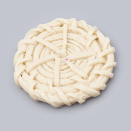 Resin hanger gevlochten rond creme, 1