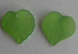 Acryl hanger blaadje frosted groen