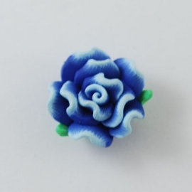 Fimo roosje gemeleerd blauw