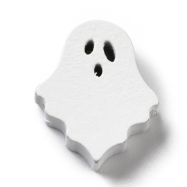 Houten kraal spookje wit