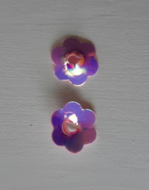 Bloem pailletten 6 mm in lichtroze, 10 gram